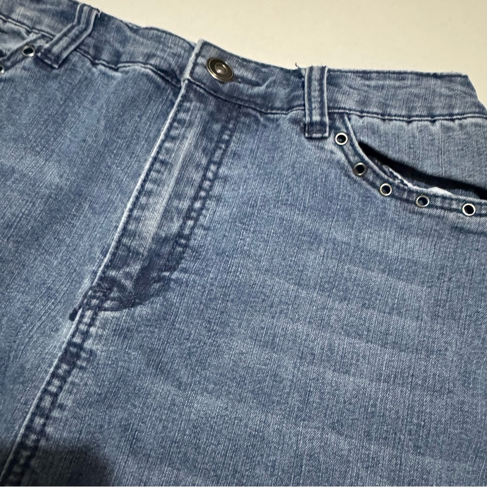 Christohper Banks Medium Wash Denim Jean Long Modest Midi Skirt Women’s Size 4 - Picture 2 of 6